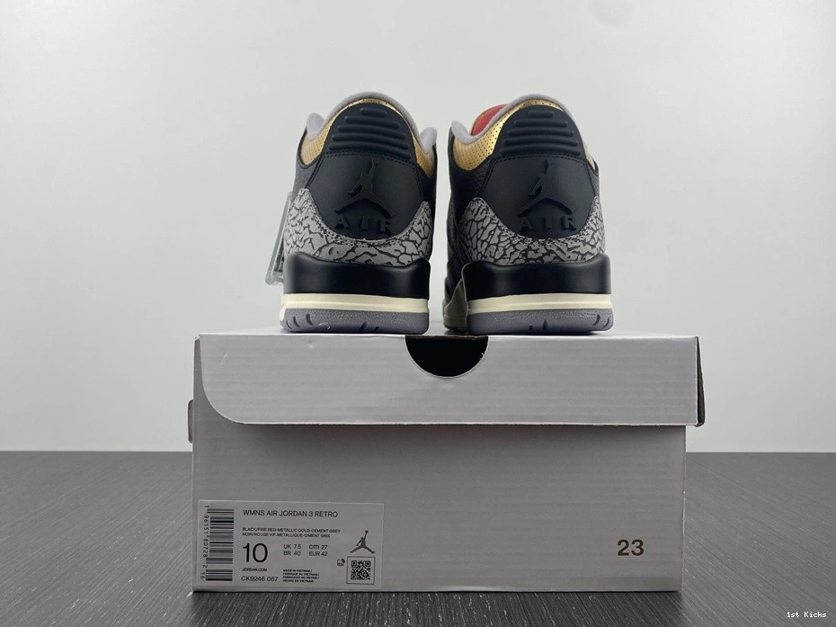 WMNS CK9246-067 Jordan Air Gold 3 Black 0209